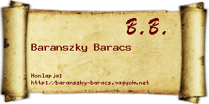 Baranszky Baracs névjegykártya